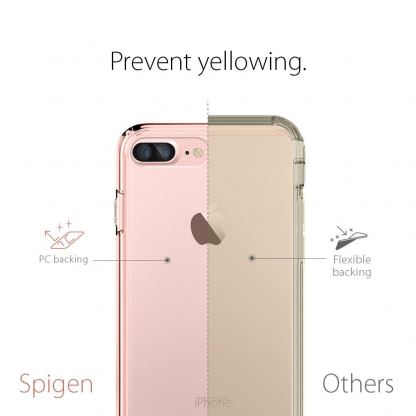 Spigen Ultra Hybrid Case - хибриден кейс с висока степен на защита за iPhone 7 Plus, iPhone 8 Plus (роз.злато-прозрачен) 9