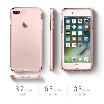 Spigen Ultra Hybrid Case - хибриден кейс с висока степен на защита за iPhone 7 Plus, iPhone 8 Plus (роз.злато-прозрачен) 8