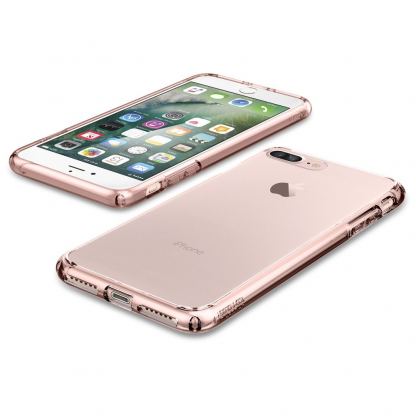 Spigen Ultra Hybrid Case - хибриден кейс с висока степен на защита за iPhone 7 Plus, iPhone 8 Plus (роз.злато-прозрачен) 6