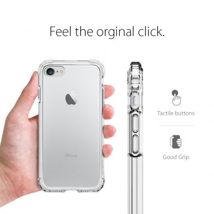 Spigen Crystal Shell Case - хибриден кейс с висока степен на защита за iPhone SE 2020, iPhone 7, iPhone 8 (прозрачен) 9