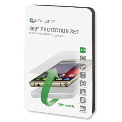 4smarts 360° Protection Set - тънък силиконов кейс и стъклено защитно покритие за дисплея на Asus ZenFone 2 (ZE551ML) 2