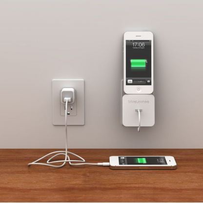 Bluelounge Lightning Cable Rolio Wall Dock - адаптер за организиране на кабели, превръщането им в док станция или поставка за стена (бял) 5