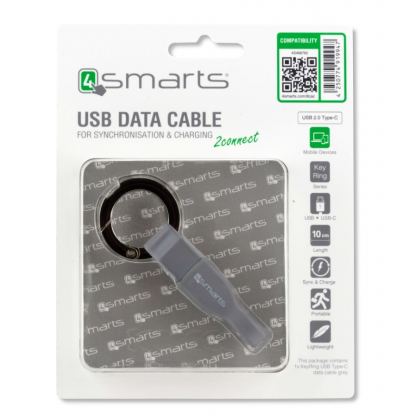 4smarts KeyRing USB-C Cable - кабел тип ключодържател за всички устройства с USB-C (10 см) 4