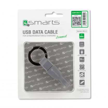4smarts KeyRing MicroUSB Cable - кабел тип ключодържател за всички устройства с MicroUSB (10 см) 4