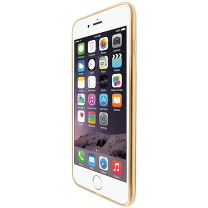 Macally Luxr Soft Case - силиконов (TPU) калъф за iPhone 7 Plus, iPhone 8 Plus (прозрачен-златист) 4