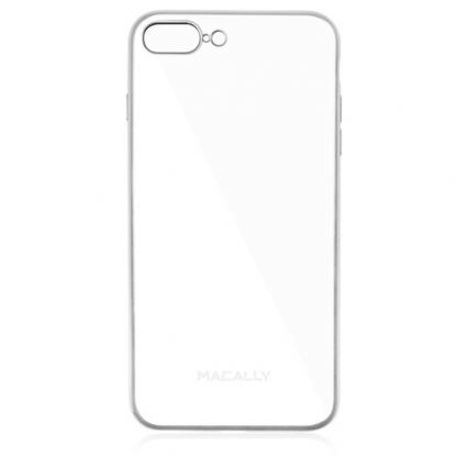 Macally Luxr Soft Case - силиконов (TPU) калъф за iPhone 7 Plus, iPhone 8 Plus (прозрачен-сребрист) 2