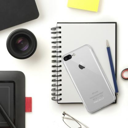 Macally Luxr Soft Case - силиконов (TPU) калъф за iPhone 7 Plus, iPhone 8 Plus (прозрачен-сребрист) 7