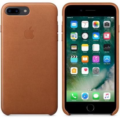 Apple iPhone Leather Case - оригинален кожен кейс (естествена кожа) за iPhone 7 Plus, iPhone 8 Plus (кафяв) 2