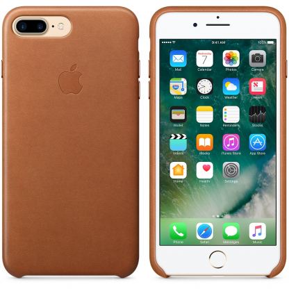 Apple iPhone Leather Case - оригинален кожен кейс (естествена кожа) за iPhone 7 Plus, iPhone 8 Plus (кафяв) 3