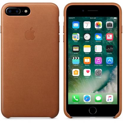 Apple iPhone Leather Case - оригинален кожен кейс (естествена кожа) за iPhone 7 Plus, iPhone 8 Plus (кафяв) 4