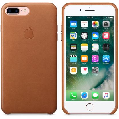 Apple iPhone Leather Case - оригинален кожен кейс (естествена кожа) за iPhone 7 Plus, iPhone 8 Plus (кафяв) 5