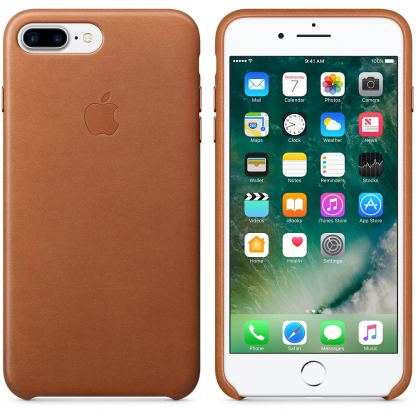 Apple iPhone Leather Case - оригинален кожен кейс (естествена кожа) за iPhone 7 Plus, iPhone 8 Plus (кафяв) 6