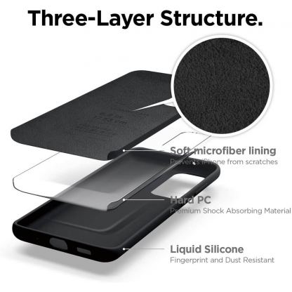 Elago Silicone Case - силиконов (TPU) калъф за Samsung Galaxy S20 Ultra (черен) 5