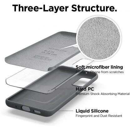 Elago Silicone Case - силиконов (TPU) калъф за Samsung Galaxy S20 (сив) 4