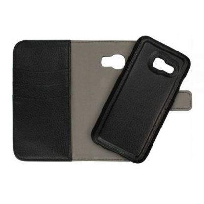 Redneck Duo Folio - кожен калъф, тип портфейл с отделящ се кейс за Samsung Galaxy A3 (2017) (черен)