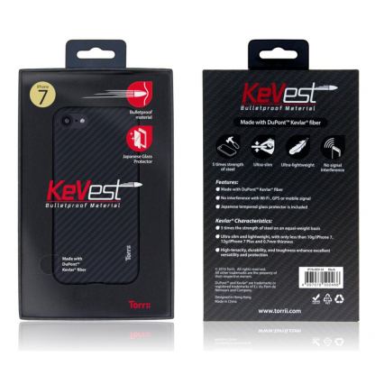 Torrii KeVest Kevlar Hard Case - дизайнерски кевларен кейс за iPhone SE 2020, iPhone 7, iPhone 8 (черен) 7