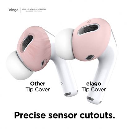 Elago Airpods Pro Secure Fit - антибактериални силиконови калъфчета за Apple Airpods Pro (4 броя) (розов-лилав) 3