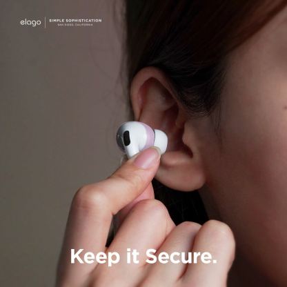 Elago Airpods Pro Secure Fit - антибактериални силиконови калъфчета за Apple Airpods Pro (4 броя) (розов-лилав) 6