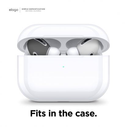 Elago Airpods Pro Secure Fit - антибактериални силиконови калъфчета за Apple Airpods Pro (4 броя) (бял-сив) 2
