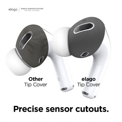 Elago Airpods Pro Secure Fit - антибактериални силиконови калъфчета за Apple Airpods Pro (4 броя) (бял-сив) 3
