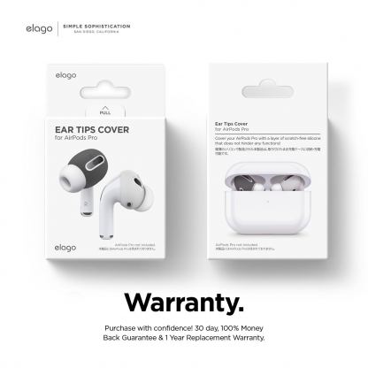 Elago Airpods Pro Secure Fit - антибактериални силиконови калъфчета за Apple Airpods Pro (4 броя) (бял-сив) 7