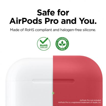 Elago Airpods Original Basic Silicone Case - силиконов калъф за Apple Airpods Pro (червен) 3