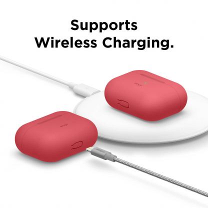 Elago Airpods Original Basic Silicone Case - силиконов калъф за Apple Airpods Pro (червен) 6