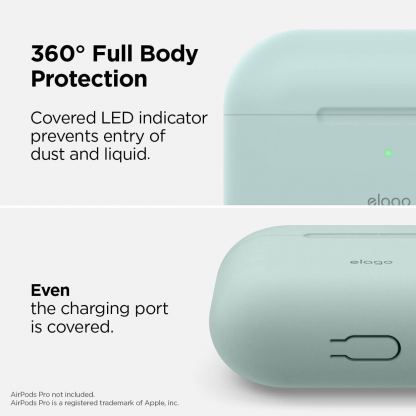 Elago Airpods Original Basic Silicone Case - силиконов калъф за Apple Airpods Pro (светлосин) 4
