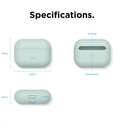 Elago Airpods Original Basic Silicone Case - силиконов калъф за Apple Airpods Pro (светлосин) 7