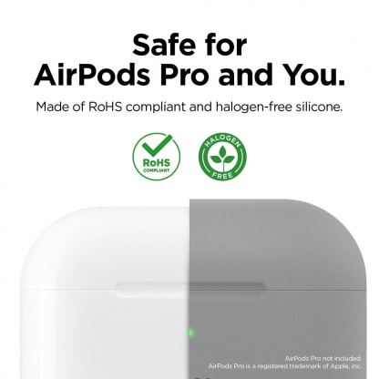 Elago Airpods Original Basic Silicone Case - силиконов калъф за Apple Airpods Pro (светлосив) 3
