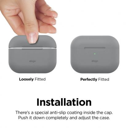 Elago Airpods Original Basic Silicone Case - силиконов калъф за Apple Airpods Pro (светлосив) 4