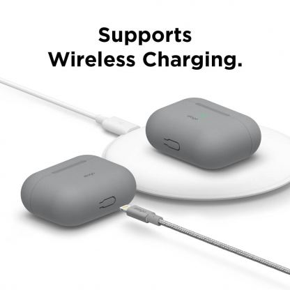 Elago Airpods Original Basic Silicone Case - силиконов калъф за Apple Airpods Pro (светлосив) 5