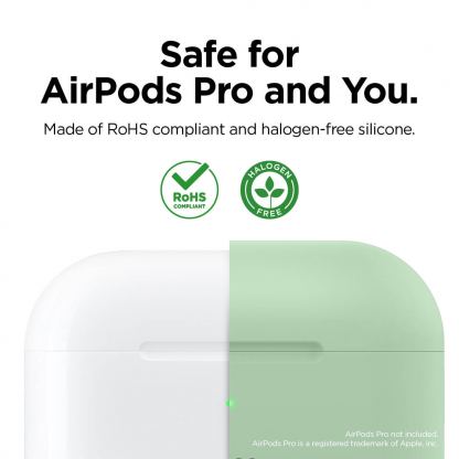 Elago Airpods Original Basic Silicone Case - силиконов калъф за Apple Airpods Pro (светлозелен) 3