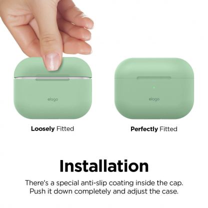 Elago Airpods Original Basic Silicone Case - силиконов калъф за Apple Airpods Pro (светлозелен) 5