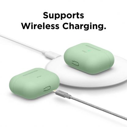 Elago Airpods Original Basic Silicone Case - силиконов калъф за Apple Airpods Pro (светлозелен) 6