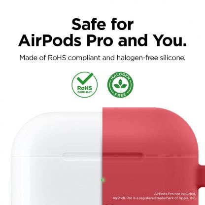 Elago Airpods Original Hang Silicone Case - силиконов калъф с карабинер за Apple Airpods Pro (червен) 3