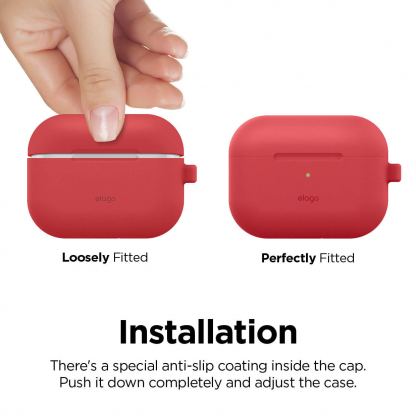 Elago Airpods Original Hang Silicone Case - силиконов калъф с карабинер за Apple Airpods Pro (червен) 5