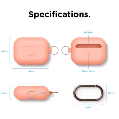 Elago Airpods Original Hang Silicone Case - силиконов калъф с карабинер за Apple Airpods Pro (оранжев) 7