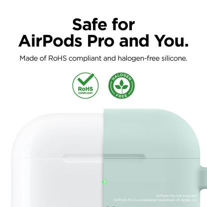 Elago Airpods Original Hang Silicone Case - силиконов калъф с карабинер за Apple Airpods Pro (светлосин) 3