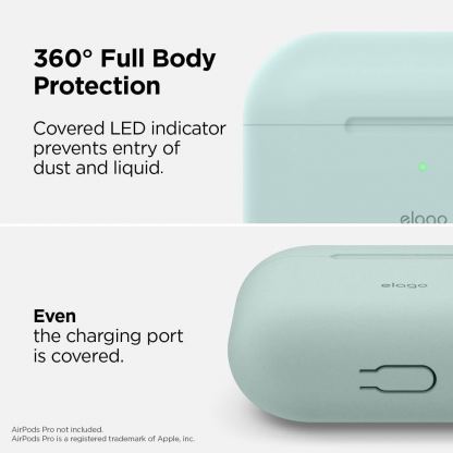 Elago Airpods Original Hang Silicone Case - силиконов калъф с карабинер за Apple Airpods Pro (светлосин) 4