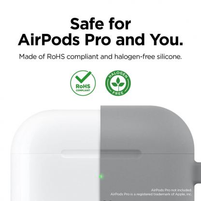 Elago Airpods Original Hang Silicone Case - силиконов калъф с карабинер за Apple Airpods Pro (светлосив) 3