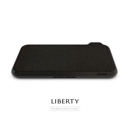 ZENS Liberty Wireless Charger Kvadrat Fabric Edition - двойна станция за безжично зареждане на Qi съвместими устройства (черен) 2