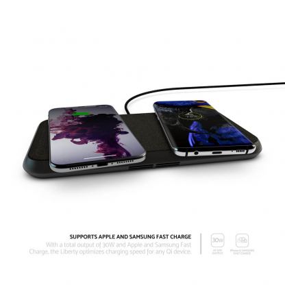 ZENS Liberty Wireless Charger Kvadrat Fabric Edition - двойна станция за безжично зареждане на Qi съвместими устройства (черен) 5