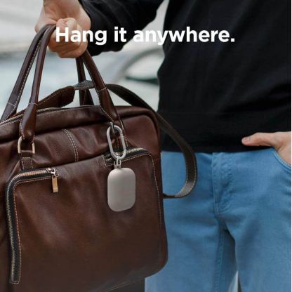 Elago Airpods Pro Liquid Hybrid Hang Case - твърд силиконов кейс с карабинер за Apple Airpods Pro (сив) 9