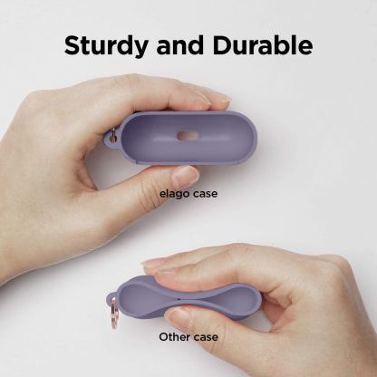 Elago Airpods Pro Liquid Hybrid Hang Case - твърд силиконов кейс с карабинер за Apple Airpods Pro (тъмнолилав) 5