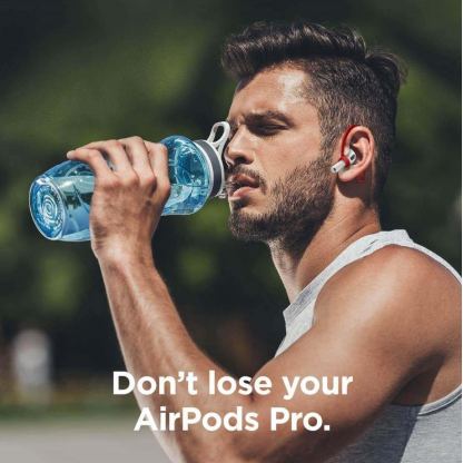 Elago Airpods Pro Liquid Hybrid Hang Case - твърд силиконов кейс с карабинер за Apple Airpods Pro (лилав) 4