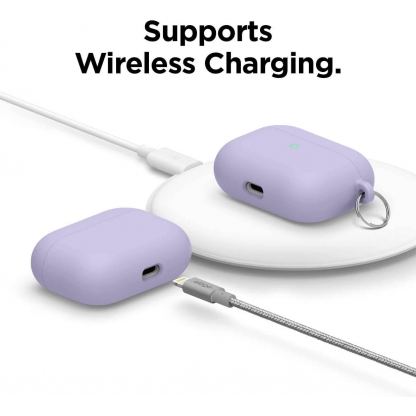 Elago Airpods Pro Liquid Hybrid Hang Case - твърд силиконов кейс с карабинер за Apple Airpods Pro (лилав) 7