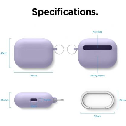 Elago Airpods Pro Liquid Hybrid Hang Case - твърд силиконов кейс с карабинер за Apple Airpods Pro (лилав) 9