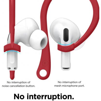 Elago AirPods Pro EarHooks - силиконови кукички за Apple AirPods Pro (червен) 5