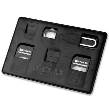 4smarts SIM Card Organiser Set - комплект органайзер с адаптери за мобилни устройства с нано и микро сим (черен-златист) 2